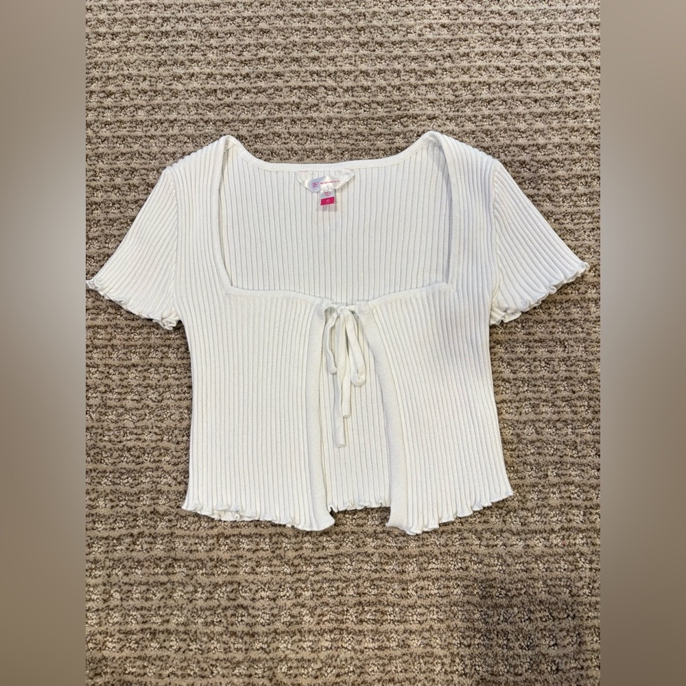 No Boundaries Ribbed Tie-Front Shrug